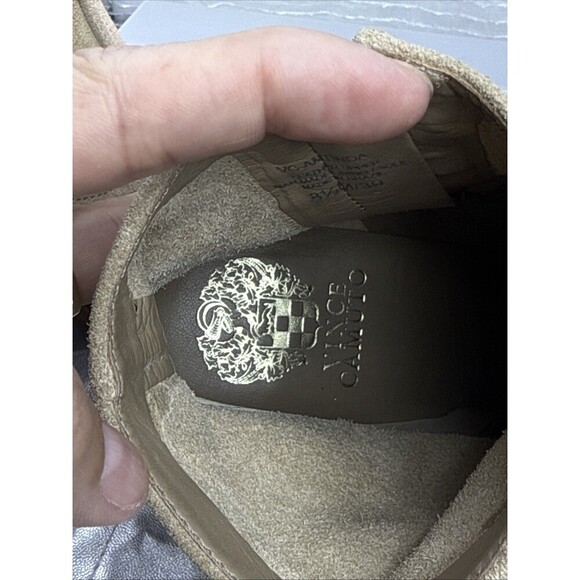 (E2) Vince Camuto Amtinda Square Toe Block Heel Leather Bootie Tortilla 8.5 M - Picture 12 of 15